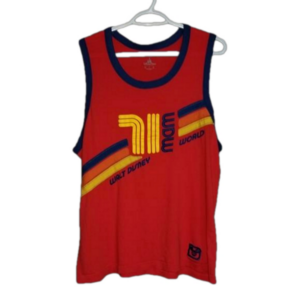 Disney Parks Clothing Red Tank Top Embroidered 71 Graphic Embellishments Size XL